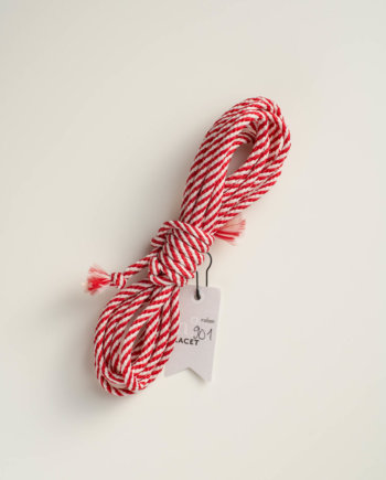 Red striped White String Ribbon n°901 (XS)