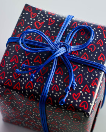 Deluge of Hearts (navy blue) Gift Wrap