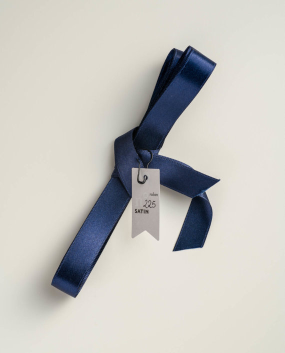 Navy Blue Satin Ribbon n°225 (S)