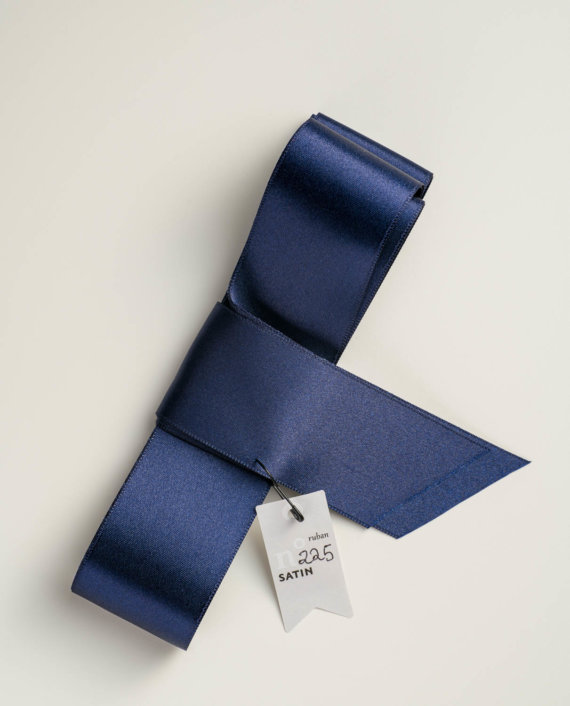 Navy Blue Satin Ribbon n°225 (L)