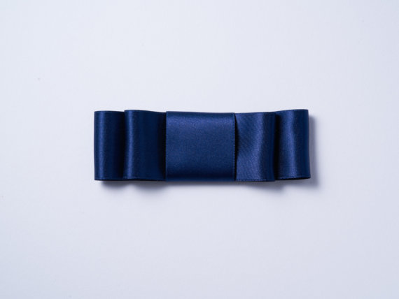 Noeud satin bleu marine n°225 (38mm)