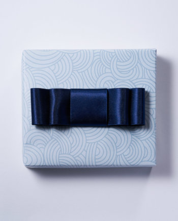 Navy Blue Satin Bow n°225 (38mm)