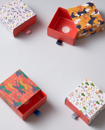 Set of 4 Gift Boxes - Orange (S)