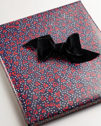 Deluge of Hearts (navy blue) Gift Wrap