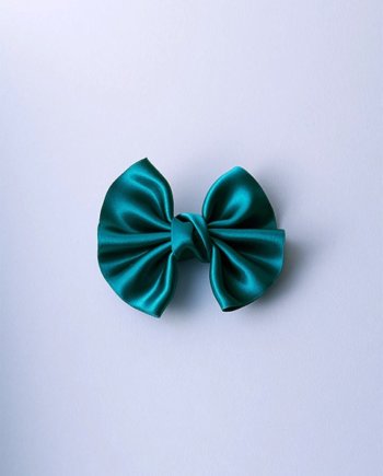 Dark Green Satin Winged Bow n°306