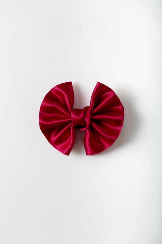 Bordeaux Satin Winged Bow n°264 (XL)