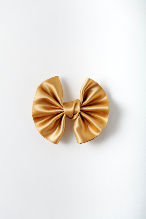 Gold Satin Winged Bow n°304 (XL)