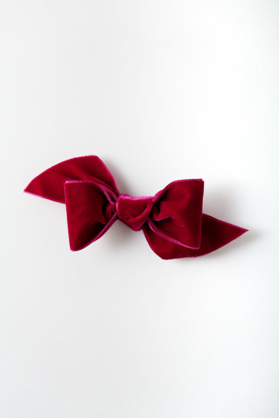Crushed Raspberry Velvet Tuxedo Bow n°250 (L)