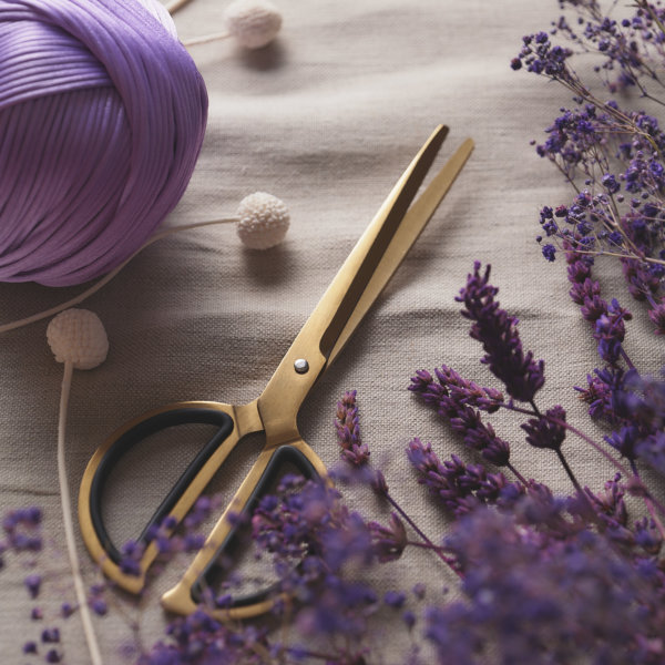 Ciseaux 8' gold with lavender spool by Impression Originale