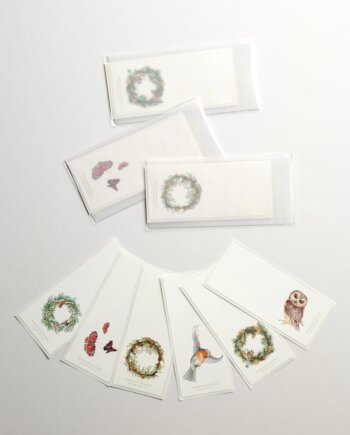 Sticky Gift Tag Evergreen Wreaths - Butterflies