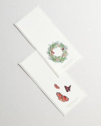 Etiquettes autocollantes Couronnes de Noël - Papillons