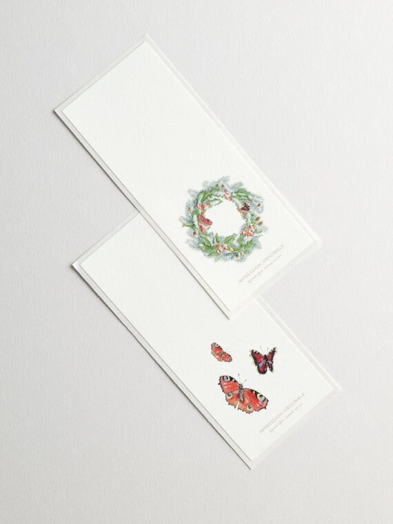 Sticky Gift Tag Evergreen Wreaths - Butterflies