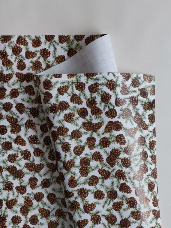 Farandole of Pine Cones Gift Wrap