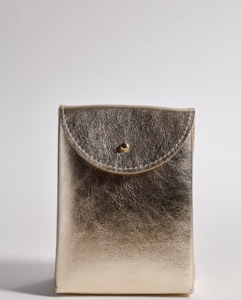 Pochette Cadeau Cuir Or (S)