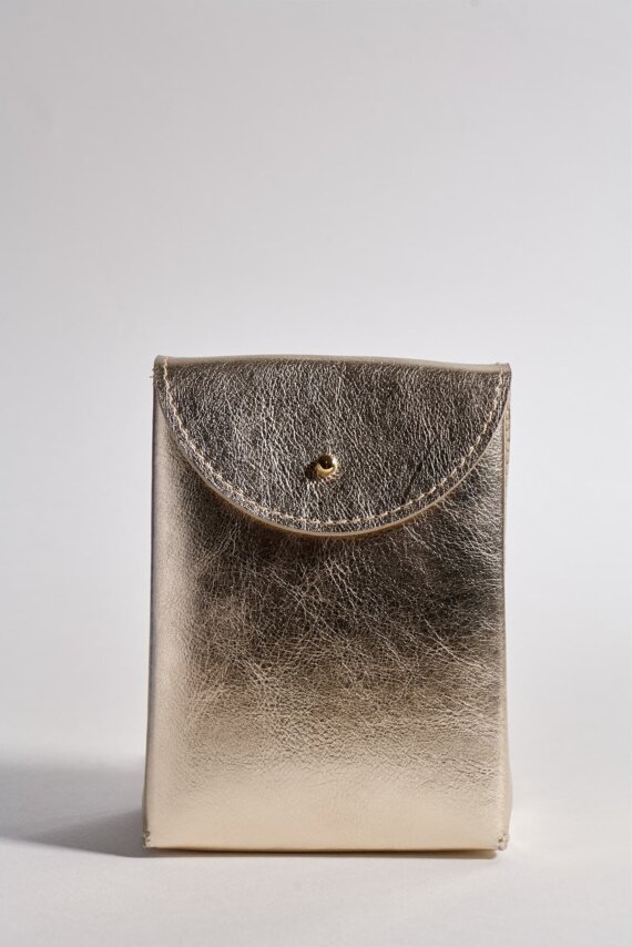 Pochette Cadeau Cuir Or (S)