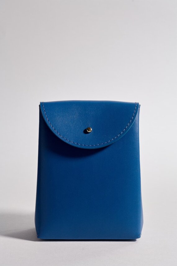 Pochette Cadeau Cuir Bleu (S)