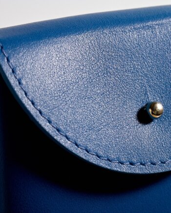 Pochette Cadeau Cuir Bleu (S)