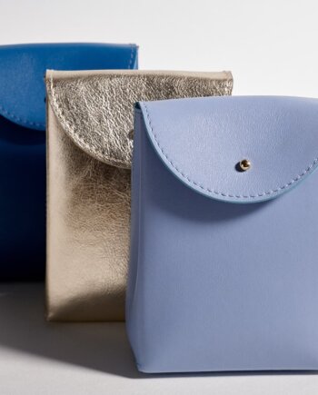 Pochette Cadeau Cuir Bleu (S)