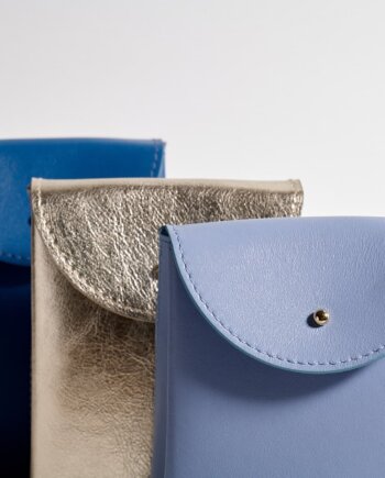 Pochette Cadeau Cuir Bleu (S)