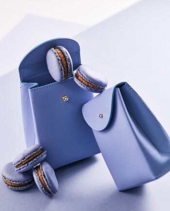Pochette Cadeau Cuir Bleu Glacier (S)